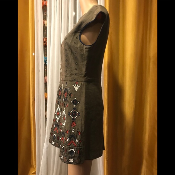 Piper By Townsen BEI OLIVE embroidered Romper M - Picture 4 of 12